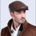 MingYule Brown Leather Flat Cap Hat for Men – Classic Vintage Design with Premium Comfort