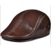 MingYule Brown Leather Flat Cap Hat for Men – Classic Vintage Design with Premium Comfort