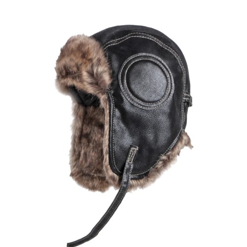 MingYule Winter Leather Pilot Hat – Warm and Durable Aviator Hat with Ear Flaps for Cold Weather